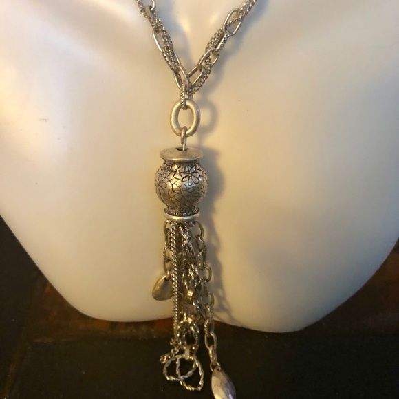 Chico’s Pewter Silver Tone Fashion Necklace NWT - Picture 2 of 4
